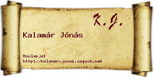 Kalamár Jónás névjegykártya